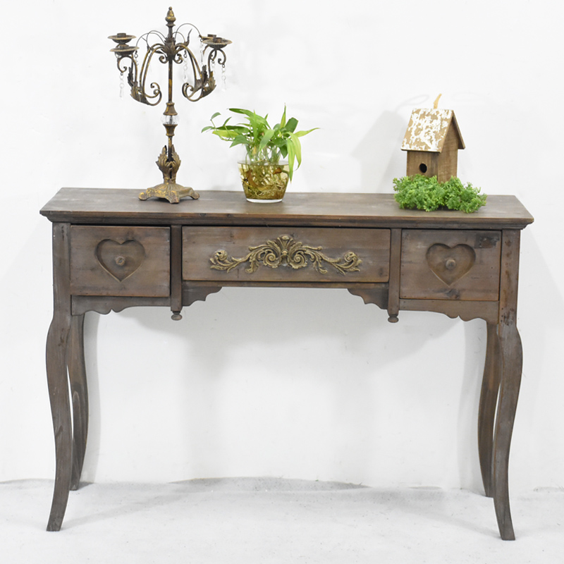 Antique Vintage French Country Style Living Room Wooden Console Table