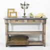 Vintage Industrail Rustic Wooden Console Table with Zinc Top 