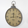 Wholesale Rustic Galvanized Metal And Wood Wall Clock 