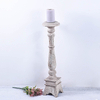 Shabby Chic Rustic White Wooden Candlestick for Home Deocr