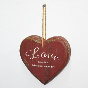 Mini Handmade Shabby Chic Vintage Hanging Wooden Heart Home Decoration