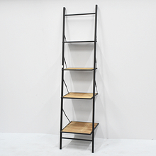vintage industrial wooden metal ladder bookshelf