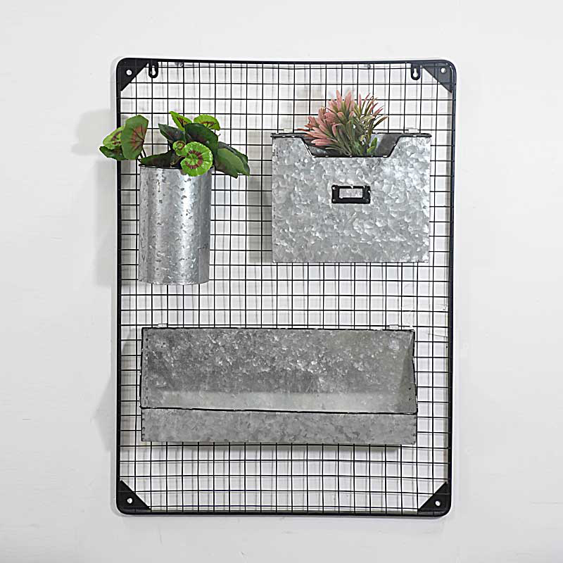 distressed Metal Organizer Wall Decor With 3 Compartments