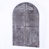 shabby chic framshoue distressed wooden Arched Window Mirror With Shutters