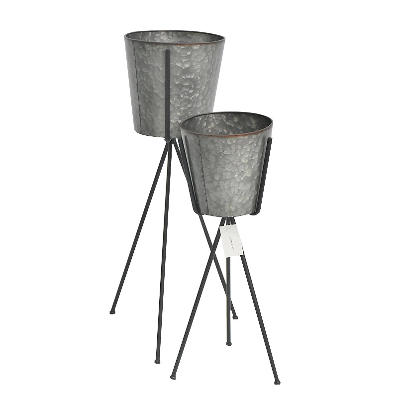 Living room wrought iron plant pot with stand