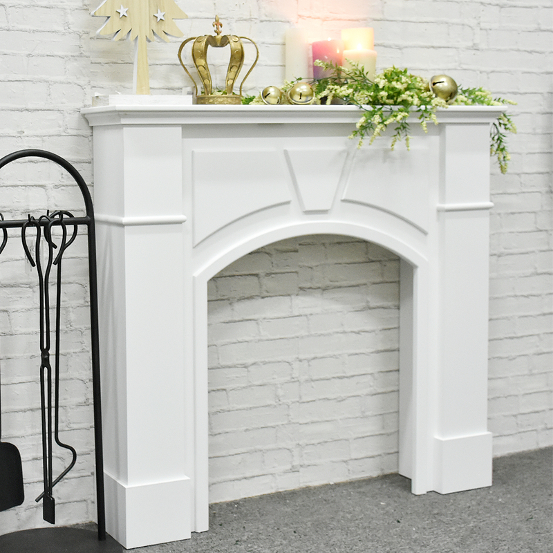 Customized French Country Style Modern White Decorative Wood Fireplace Vintage Wood Fireplace Mantle