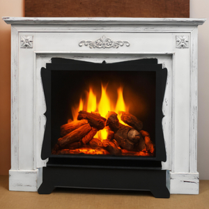Luckywind Home Decor French Style Rustic Indoor Decorative Fireplace Surround Shabby Chic Distressed White Wood Mantel Shelf Manufacturer