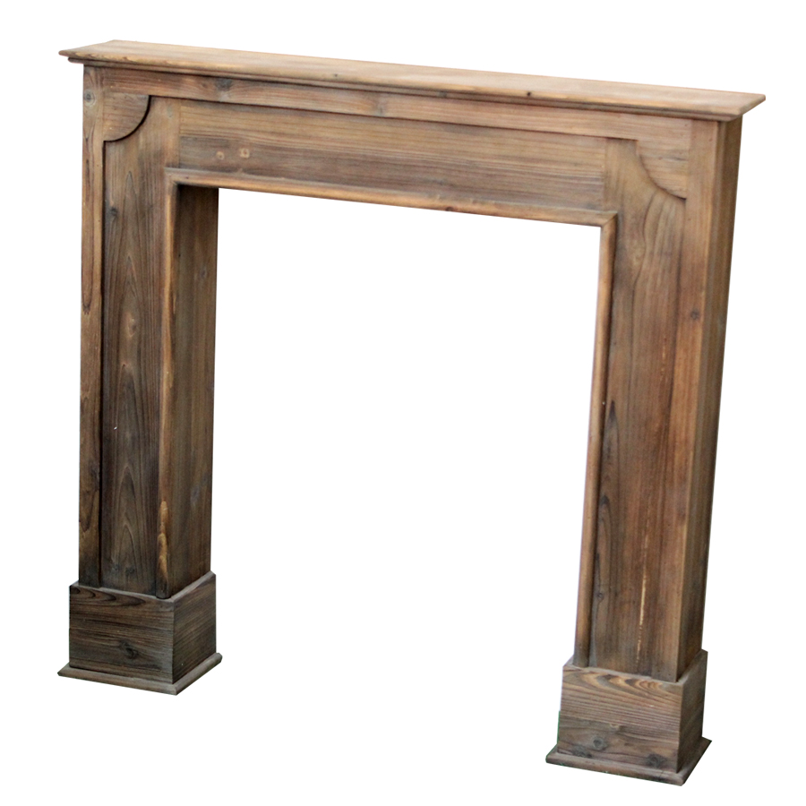 Rustic European Style Freestanding Fireplace Mantel Vintage Distressed Wood Indoor Living Room Decorative Mantel Surround