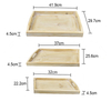 Set of 3 Nesting Wooden Serving Trays with Cutout Handles, Distressed Natural Wood Trays for Coffee Table, Kitchen, Dining & Farmhouse Decor