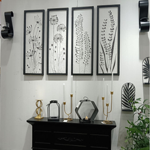 Unique Handmade Modern Farmhouse Wooden Frame Recycle Paper Paintings Plant Print Home Decor Wall Art Wood Wall Hanging Decor