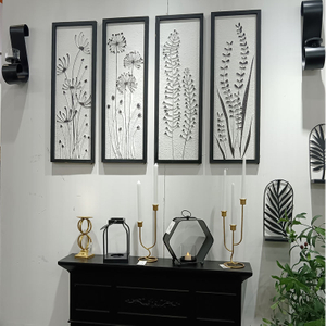 Unique Handmade Modern Farmhouse Wooden Frame Recycle Paper Paintings Plant Print Home Decor Wall Art Wood Wall Hanging Decor