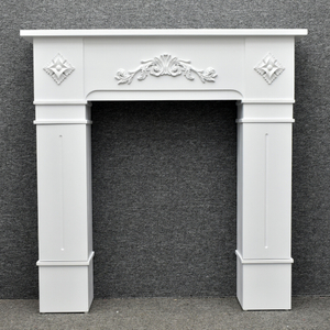 Modern French Style Classical Decorative Freestanding Antique Indoor White Wood Fireplace Mantel for Living Room Wholesale