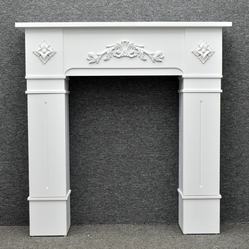 Modern French Style Classical Decorative Freestanding Antique Indoor White Wood Fireplace Mantel for Living Room Wholesale