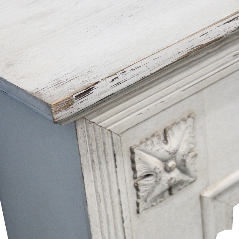 Luckywind Home Decor French Style Rustic Indoor Decorative Fireplace Surround Shabby Chic Distressed White Wood Mantel Shelf Manufacturer