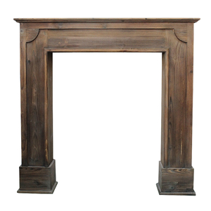 Rustic European Style Freestanding Fireplace Mantel Vintage Distressed Wood Indoor Living Room Decorative Mantel Surround