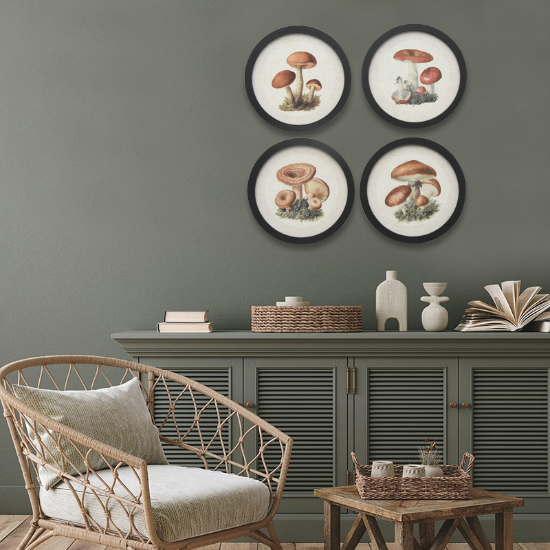  Farmhouse living Room Decor Light luxury Retro Mushroom Painting Wall Art for Home Decor Mushroom Aesthetic Hanging Wall Art