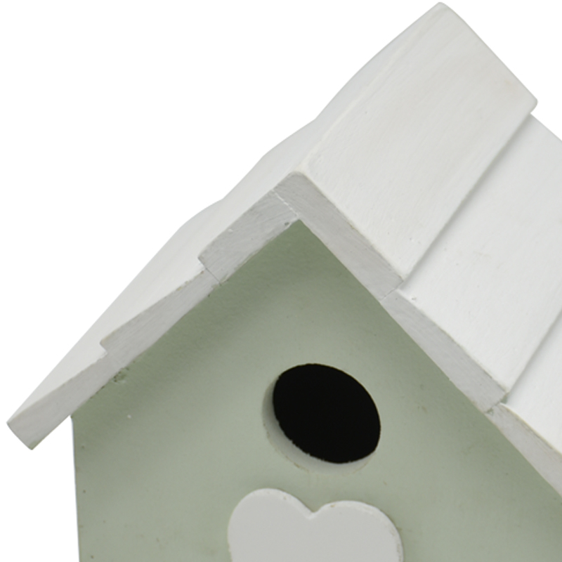 Chic Rustic Fresh Green&White Handmade Wooden Small Birdhouse