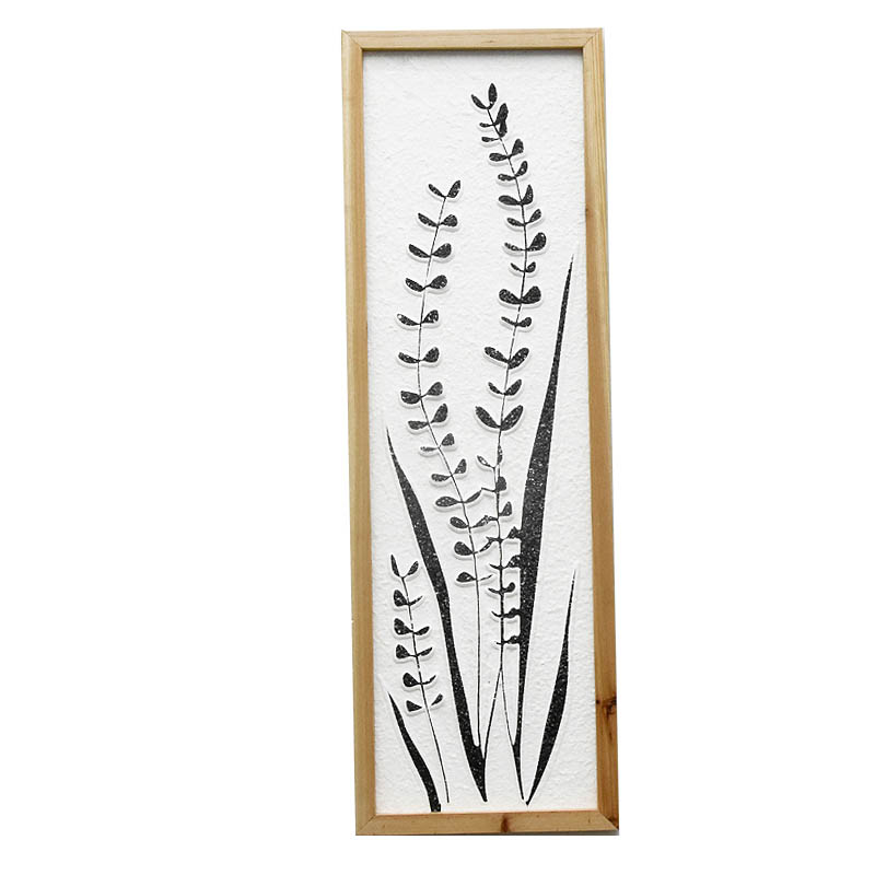 European Americana Style Farmhouse 3D Pattern Antique Wood Frame Crafted Wall Art Prints Rectangle Accent Wall Decor Hanging