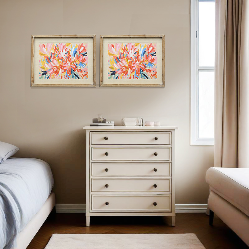 Classic Hand-Painted Abstract Flower Decorative Oil Print Painting Colorful Art Poster Wall Decor Canvas Paintings and Wall Art