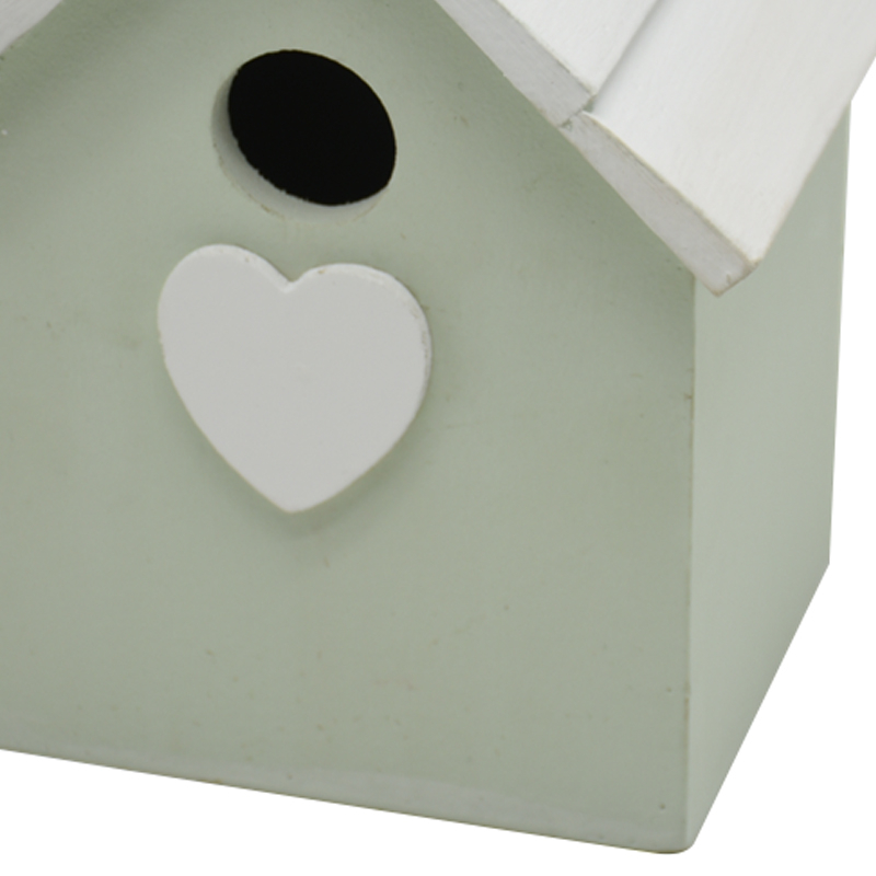Chic Rustic Fresh Green&White Handmade Wooden Small Birdhouse