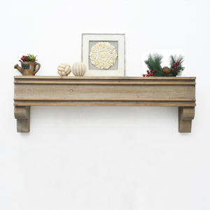 Home Decor Handmade French Style Wooden Fireplace Floating Mantel Shelf Modern Farmhouse Wood Mantels for Over Fireplace