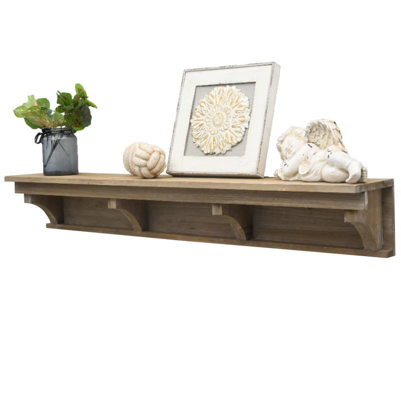 Luckywind Modern Farmhouse Wood Wall Shelf Fireplace Mantel Shelf Wall Mounted Fireplace Mantel Rustic Mantel Floating Shelf