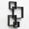 Luckywind Modern Style MDF Wall Decor Hanging Shelf Cube Trendy Geometric Floating Shelves in Wood for Living Room Home Decor