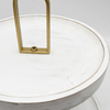 Vintage 2 Tired white Rustic Farmhouse Distressed Round Wooden Storage Trays