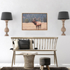 Framed Vintage Wall Art Classical Canvas Paintings Deer Animal Savanna Canvas Wall Art Prints For Bedroom Living Room Wall Decor