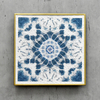 Factory Wholesale Sets of 4 Vintage Flowers Pattern Blue Paper Prints Metal Framed Abstract Wall Art for Bedroom Boho Wall Decor Artwork 