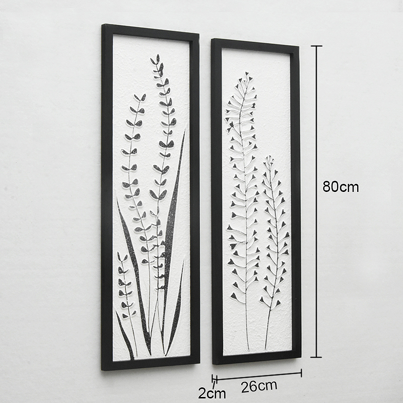 Unique Handmade Modern Farmhouse Wooden Frame Recycle Paper Paintings Plant Print Home Decor Wall Art Wood Wall Hanging Decor