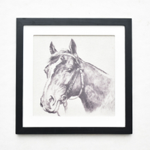 Customized Wholesale Natural Rustic Wooden Frame Canvas Painting Wooden Horse Wall decor For Living room
