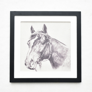 Customized Wholesale Natural Rustic Wooden Frame Canvas Painting Wooden Horse Wall decor For Living room