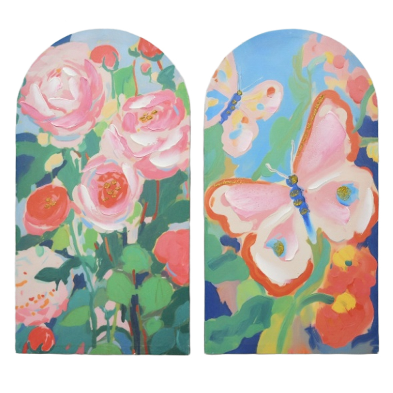  Handmade Modern Abstract Flower Canvas Oil Painting Classic Style by Arts Crafts