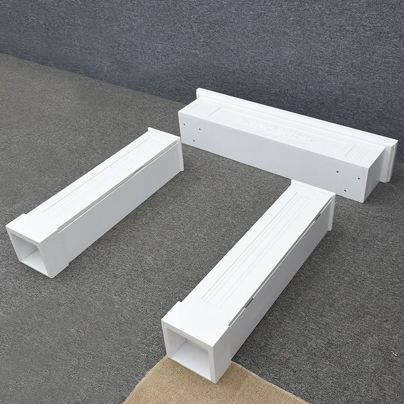 Luckywind Modern White Wood MDF Fireplace Mantel, Surround Mantels for Fireplace With Decorative Pattern Interior