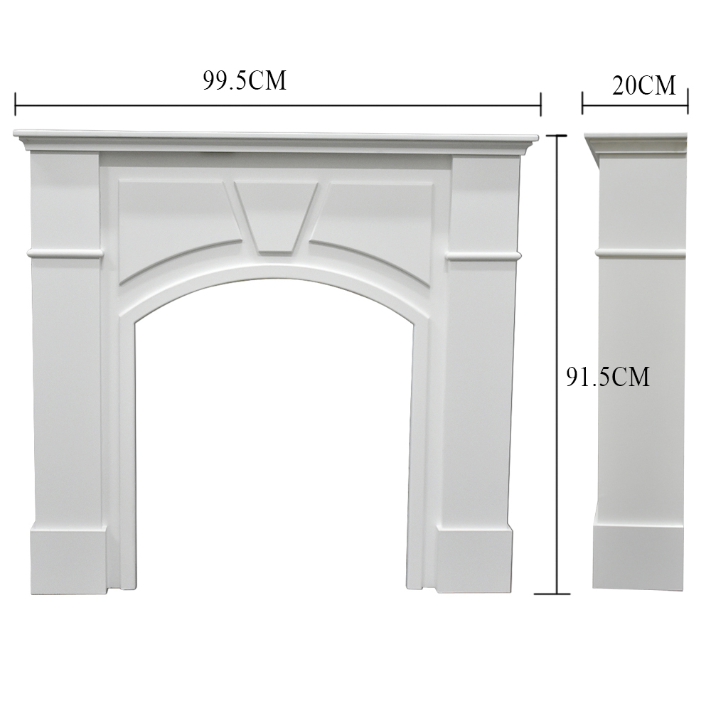 Customized French Country Style Modern White Decorative Wood Fireplace Vintage Wood Fireplace Mantle