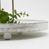 Vintage 2 Tired white Rustic Farmhouse Distressed Round Wooden Storage Trays