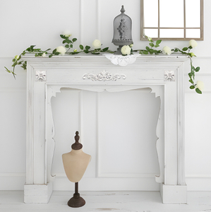 Hot Sale Modern White Free Standing Classic Decorative Wooden Fireplace , Antique French Style Indoor Mdf Wood Fireplace Mantel