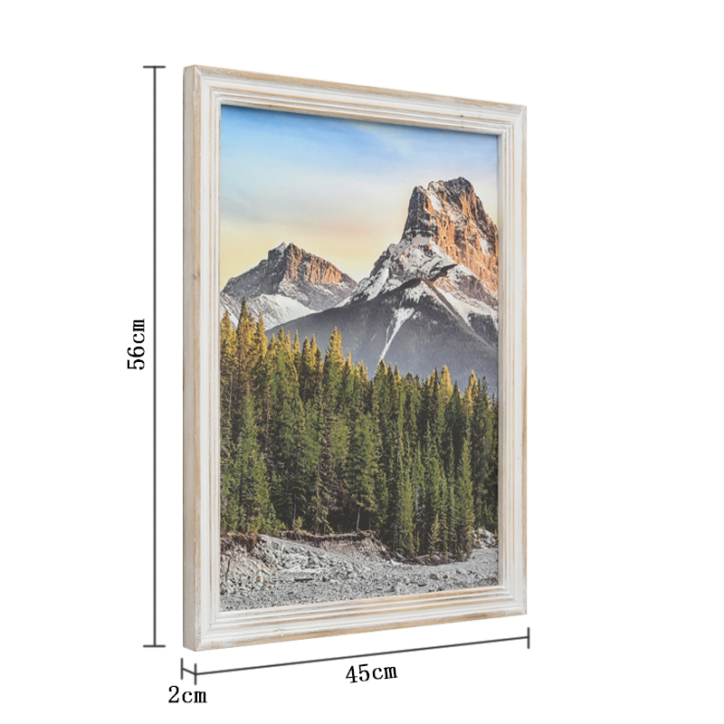Framed Canvas Print Snowy Mountains and Pine Forest Landscape Wall Art, Farmhouse Nature Wilderness Wall Decor for Living Room
