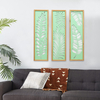 Nordic Living Room Wood Framed Metal Carved Wall Panel Leaf Plant Luxury Wall Art Home Decoration Items Wall Hanging Art Decor