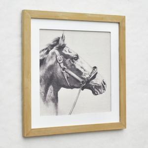 Wholesale Modern Farmhouse Natural Wood Framed Canvas Painting Wall Art Wooden Horse Wall Art Decor for Living Room Bedroom