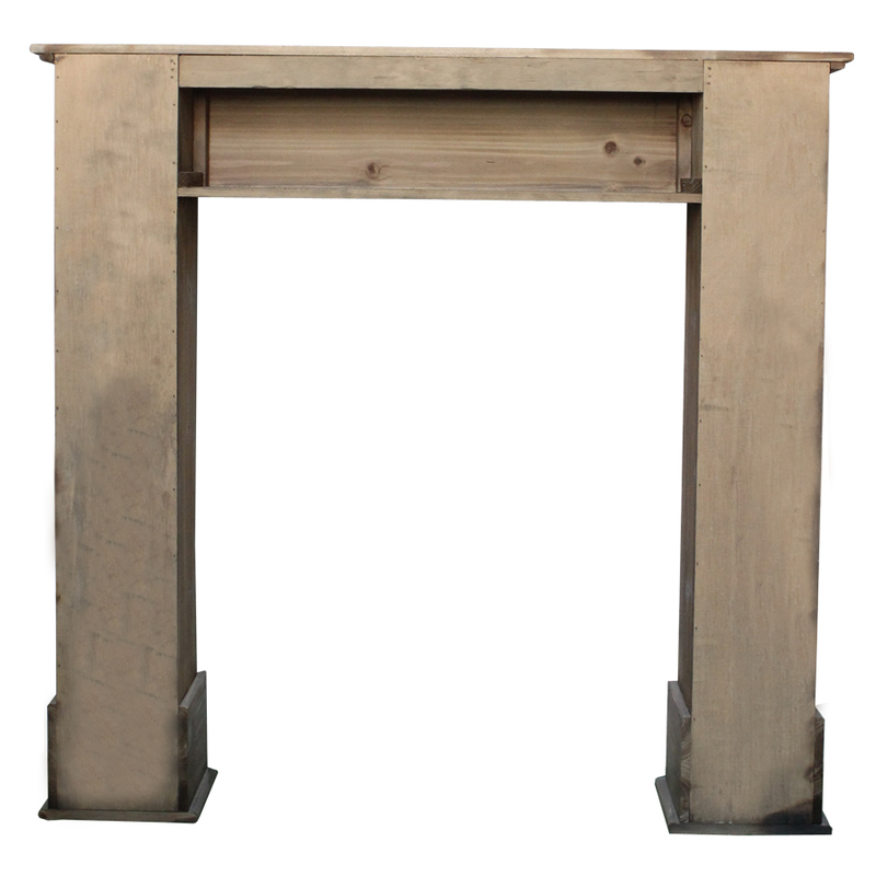 Rustic European Style Freestanding Fireplace Mantel Vintage Distressed Wood Indoor Living Room Decorative Mantel Surround