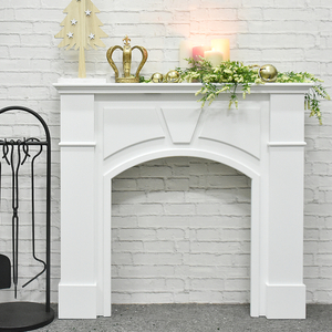 Customized French Country Style Modern White Decorative Wood Fireplace Vintage Wood Fireplace Mantle