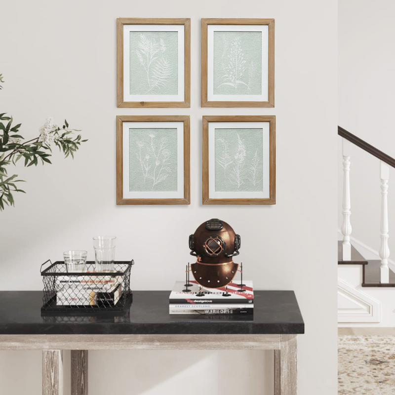 Customization Framed Gallery Printable Wall Art Green and White Prints Wall Art Leaves and Flower Wall Art Print for Living Room