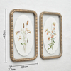 Nordic Style Boho Wood Bead Frame Leaves Flower Wall Picture Home Decoration Gift Hanging Framed Wall Art Print for Home Decor