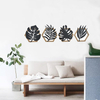 set of 4 Farmhouse Home Interior House Decor Luxury Hexagon Wood Frame Metal Iron Hanging Flower Leaf Art Home Wall Decor for Living Room