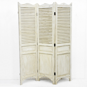 Luckywind Hand-painted Shabby Chic French Country Wooden Folding Screen Room Divider 