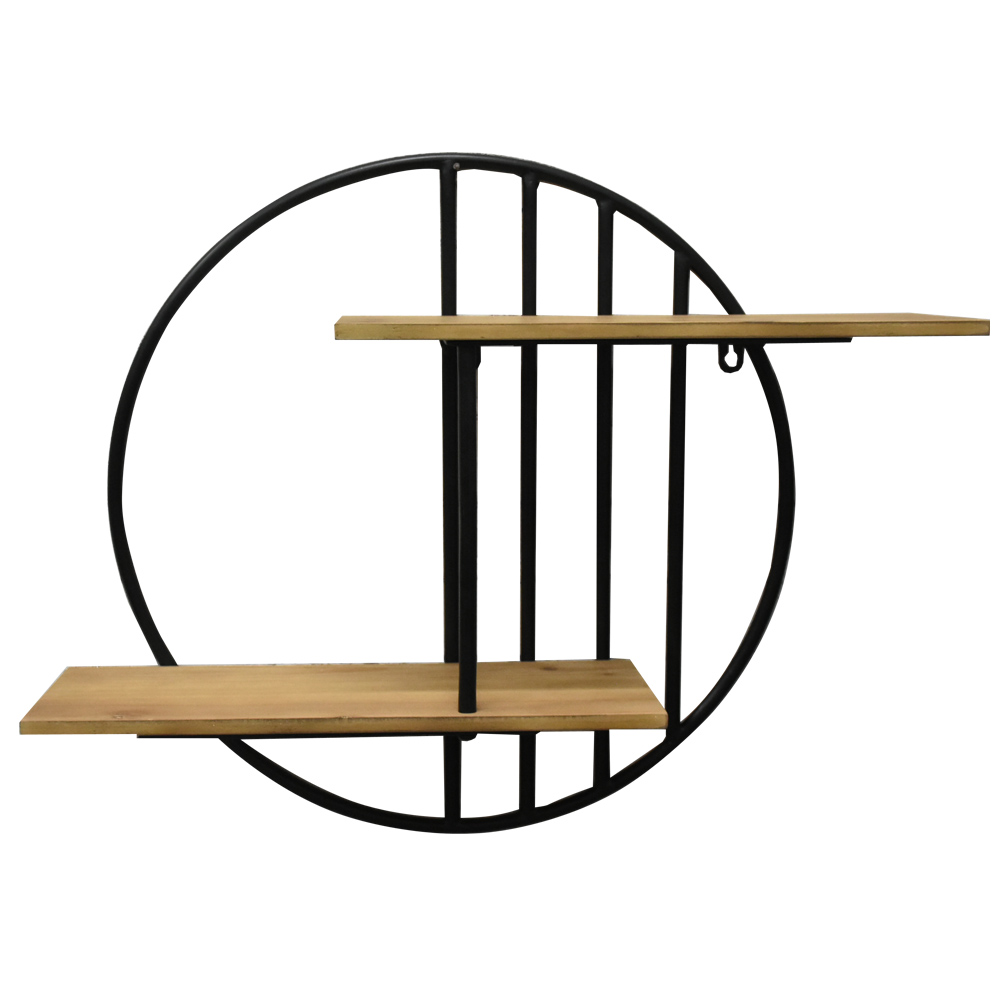 Customizable Rustic Wood And Metal 2-Tier Floating Shelves Wholesale Wall Mounted Decorative Shelves for Kitchen Living Room