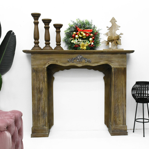 Vintage French Country Wooden Fireplace Mantel，Decorative Fireplace Surround