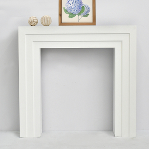 Luckywind New Design Antique Modern Indoor White Fireplace Surround Fire Place Solid Wood MDF Fireplace Mantel Surround